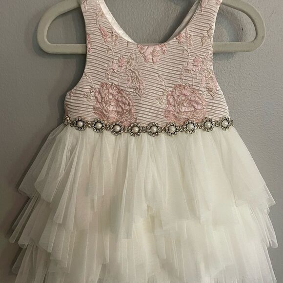 NWT American Princess White Pink Floral Tulle Baby Toddler Dress Size 24 Months - Picture 4 of 9